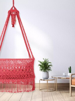 Macrame baby cradle