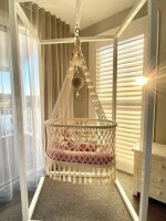 Macrame baby cradle