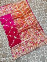 Pure russian silk saree  with heavy rich minakari pallu