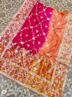 Pure russian silk saree  with heavy rich minakari pallu