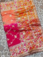 Pure russian silk saree  with heavy rich minakari pallu