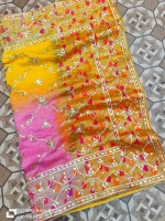 Pure russian silk saree  with heavy rich minakari pallu