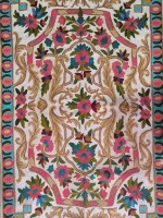 Chainstitch Rug Handmade Ari (Hook) Work, Used for table cover, wall hanging, Mats, Floor Rug