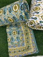 Printed patterns Jaipuri single bed rajai pair, Cotton filling for winter's