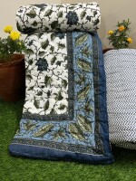 Floral Jaipuri Single Bed Rajai Pair, Cotton filling for winter's