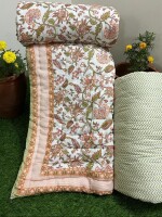 Floral Print Jaipuri Single Bed Rajai Pair, Cotton filling for winter's