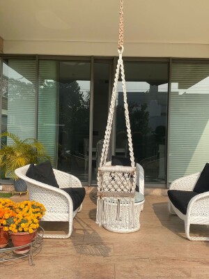 Macrame Hanging Swing for Kids | Baby Swing Indoor/Outdoor