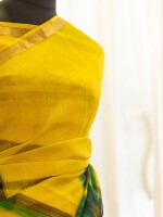 Yellow kota silk pure saree with blouse