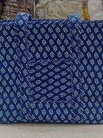 Jaipuri blue tote bags with new design and chain