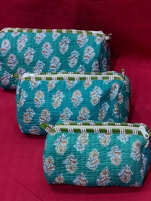 Multipurpose toiletry pure cotton bag (set of 3)