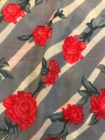 Latest floral design hand screen printed dress material