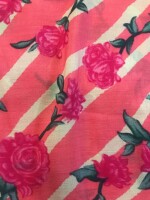 Latest floral design hand screen printed dress material