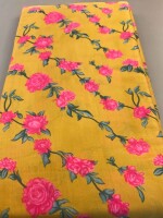 Latest floral design hand screen printed dress material