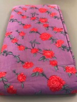 Latest floral design hand screen printed dress material