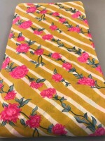 Latest floral design hand screen printed dress material