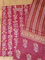 Maroon Leaf Pattern Printed Beautiful Cotton Dress Material