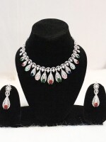 Beautiful multicolor choker set neckline & earing