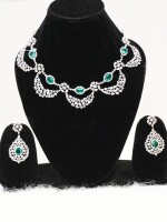 Stunning sea green big cut CZ stone jewelry for every special occasion