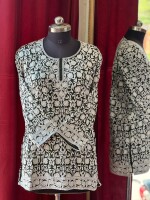 Georgette kashmiri embroidered short kurta for women