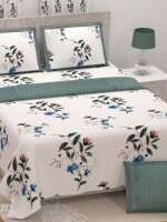 Twill cotton double bedsheet with 2 pillow covers | 200 Thread count king size Bedsheet joint free bedsheet