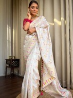 Banarasi soft silk saree with zari work and jacquard weave