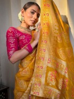 Banarasi soft silk saree with zari work and jacquard weave