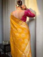 Banarasi soft silk saree with zari work and jacquard weave