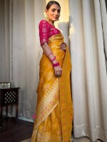 Banarasi soft silk saree with zari work and jacquard weave