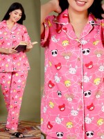 Pink cotton nightwear set for women