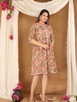 Beautiful pure cotton floral printed ruffle dress