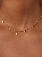 Humin gold stainless steel & 18k gold plated waterproof necklace