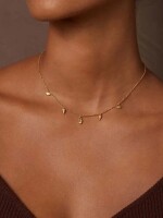 Humin gold stainless steel & 18k gold plated waterproof necklace