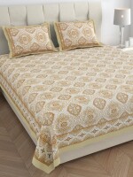 Luxurious pure cotton double king size bedsheet set with pillow covers