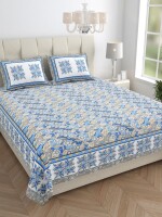 100% cotton double king size bedsheet with matching pillow covers