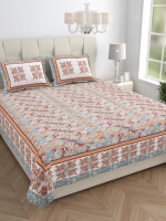 100% cotton double king size bedsheet with matching pillow covers