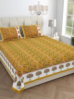 Pure cotton king size double bedsheet & pillow covers