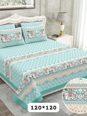 100% cotton super king size double bedsheet with pillow covers