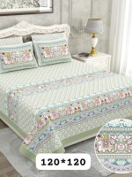 100% cotton super king size double bedsheet with pillow covers