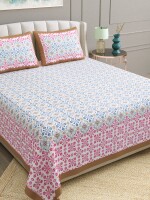 Elegance 100% cotton double bedsheet with 2 pillow covers