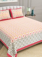 Beautiful print king size 100% cotton double bedsheet with 2 pillow covers