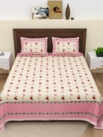 Elegant design king size 100% cotton double bedsheet with 2 pillow covers