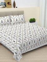 King size cotton print double bedsheet with 2 pillow covers