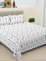 King size cotton print double bedsheet with 2 pillow covers