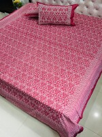 Pure cotton king size double bedsheet with 2 pillow covers