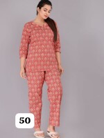 Stunning red pure cotton night wear set