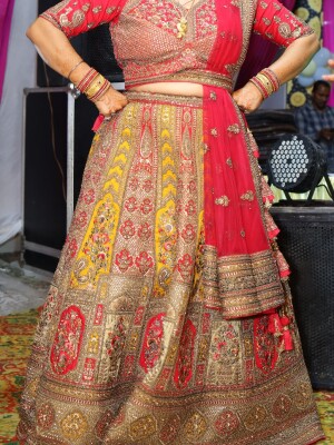 Elegantly Embroidered Bridal Lehenga with Zari Work