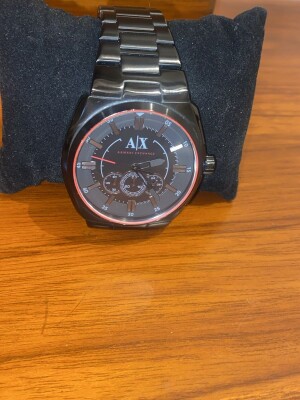 Armani Exchange Men’s Black & Gunmetal-Toned Dial Chronograph Watch