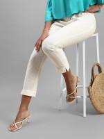 Women polyester fit 100% cotton white bottom/pant